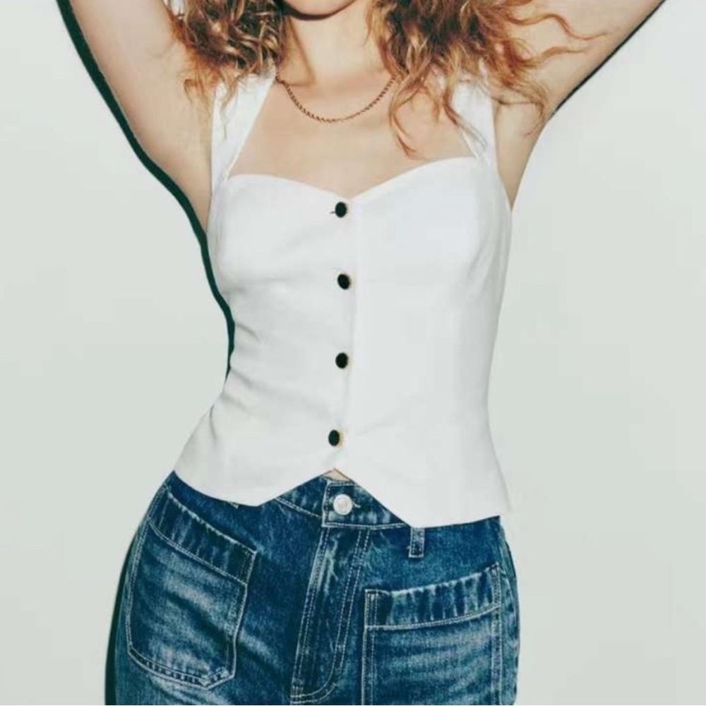 Reformation White Button-Up Top